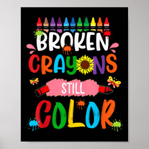 Breken krayons nog steeds kleurenbewustzijn poster