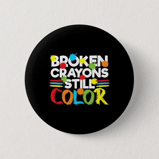 Breken krayons nog steeds kleurenbewustzijn ronde button 5,7 cm (Voorkant)