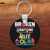 Breken krayons nog steeds kleurenbewustzijn sleutelhanger (Voorkant)