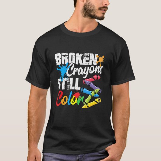 Breken krayons nog steeds kleurenbewustzijn t-shirt (Voorkant)