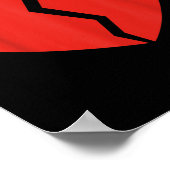 Breken Red Heart Valentijnsdag Funny Heart Design Poster (Hoek)