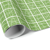 Breken Squares - Avocado Green over White Cadeaupapier (Rol Hoek)