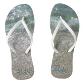 Breken van de golven met initialen teenslippers (Voetbed)