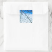 Breken venster vierkante sticker (Tas)