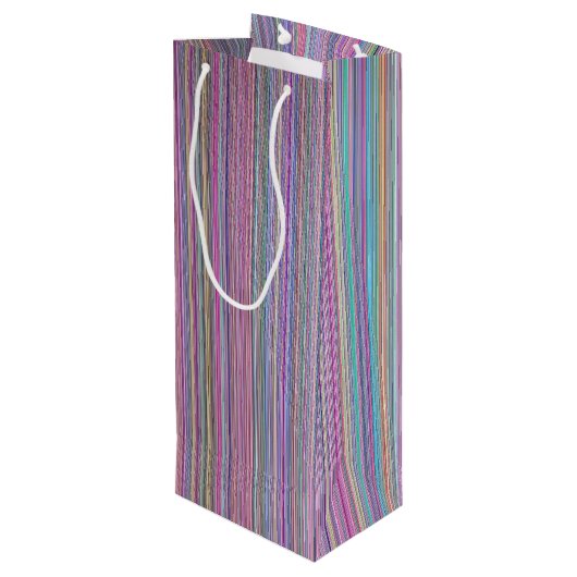 Breken, vlakke televisiescherm, regenboogstrips wijn cadeautas (Achterkant Gekanteld)