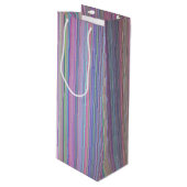 Breken, vlakke televisiescherm, regenboogstrips wijn cadeautas (Voorkant Gekanteld)