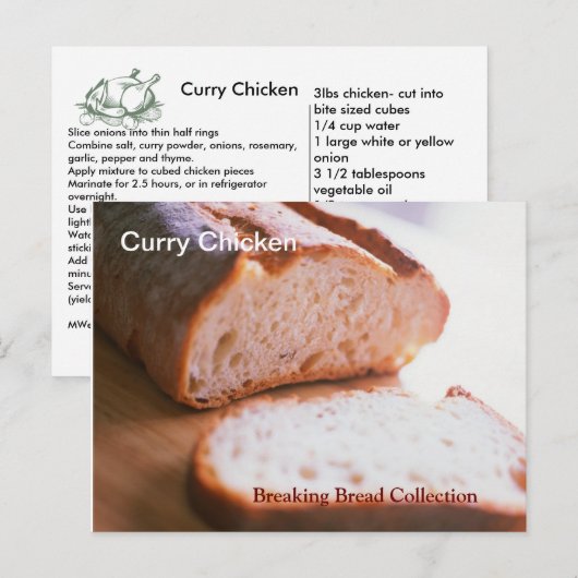 Breking Brood Curry Chicken Recipe Card Briefkaart (Voorkant / Achterkant)