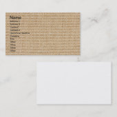 Brekstructuur Visitekaartje (Voorkant / Achterkant)