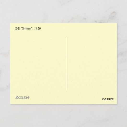 "Bremen" 1929 Briefkaart (Achterkant)