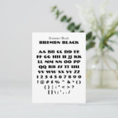 Bremen Black - Zazzle Font Sampler Sheet Briefkaart (Staand voorkant)