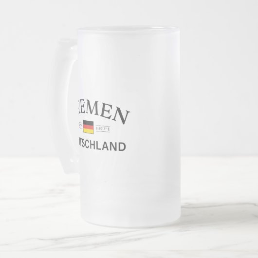 Bremen Deutschland coördineert Duits Matglas Bierpul (Voorkant links)