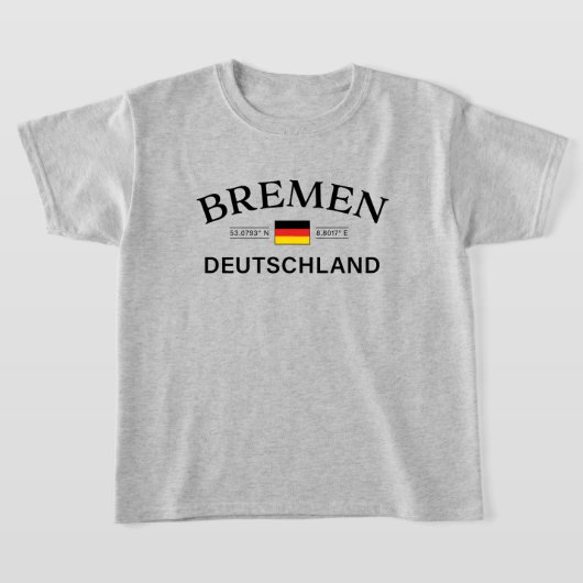 Bremen Deutschland coördineert Duitse Kinderen T-shirt (Laagn)
