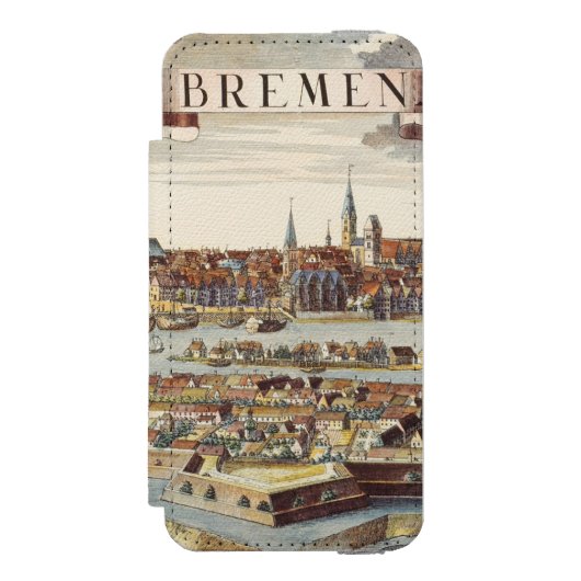 Bremen, Duitsland, 1719 Incipio iPhone Portemonnee Hoesje (Voorkant Agenda)