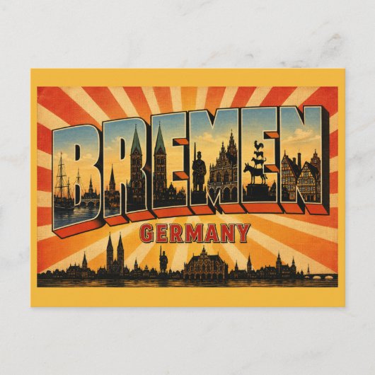 Bremen Duitsland Roland Standbeeld Briefkaart (Voorkant)