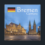 Bremen Duitsland Souvenir Magneet<br><div class="desc">Reisfoto van de Vrije Hanzestad Bremen, een van de grootste steden van Duitsland, Europa. Foto © Sebastian Worm.</div>