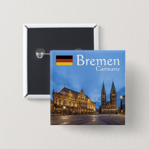 Bremen Duitsland Souvenir Vierkante Button 5,1 Cm