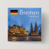 Bremen Duitsland Souvenir Vierkante Button 5,1 Cm (Voorkant)