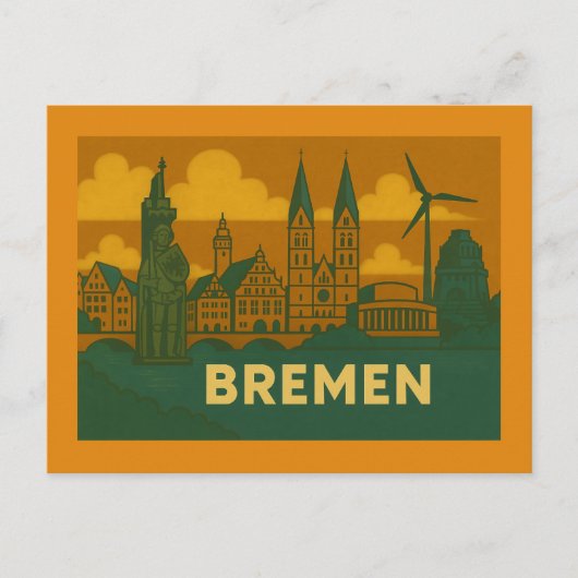 Bremen Duitsland Stad Kunst Briefkaart (Voorkant)