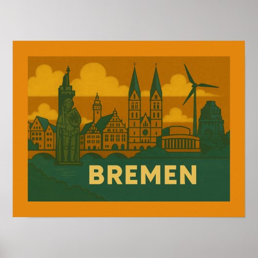Bremen Duitsland Stad Kunst Poster (Voorkant)