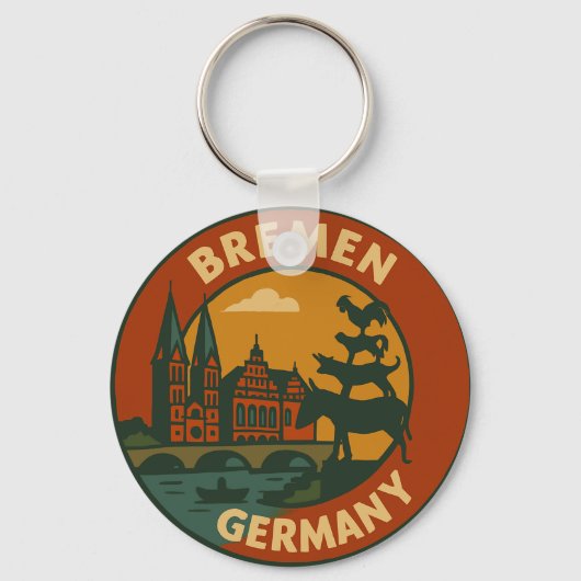 Bremen Duitsland Stad Kunst Sleutelhanger (Voorkant)