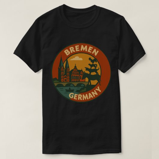 Bremen Duitsland Stad Kunst T-shirt (Design voorkant)