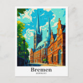 Bremen Duitsland Vintage Travel Portrait Briefkaart (Voorkant)