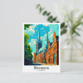 Bremen Duitsland Vintage Travel Portrait Briefkaart (Staand voorkant)