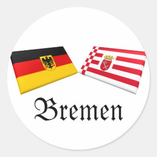 Bremen, Duitsland Vlaggen Tegels Ronde Sticker