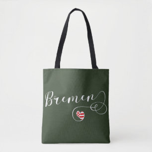 Bremen Heart Flag, Duitsland Tote Bag