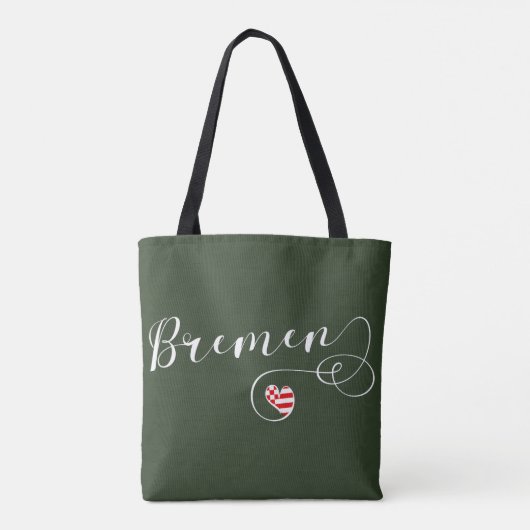 Bremen Heart Flag, Duitsland Tote Bag (Achterkant)