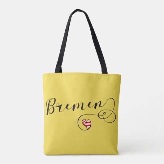 Bremen Heart Grocery Bag, Duitsland Tote Bag (Achterkant)