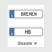 Bremen kennzeichen, Duits Bord rijbewijs Sticker (Vel)