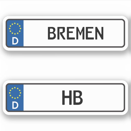 Bremen kennzeichen, Duits Bord rijbewijs Sticker (Voorkant)