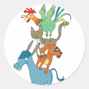 Bremen musici ronde sticker