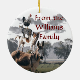 Bremen Musicians Fun Animal Story Keramisch Ornament