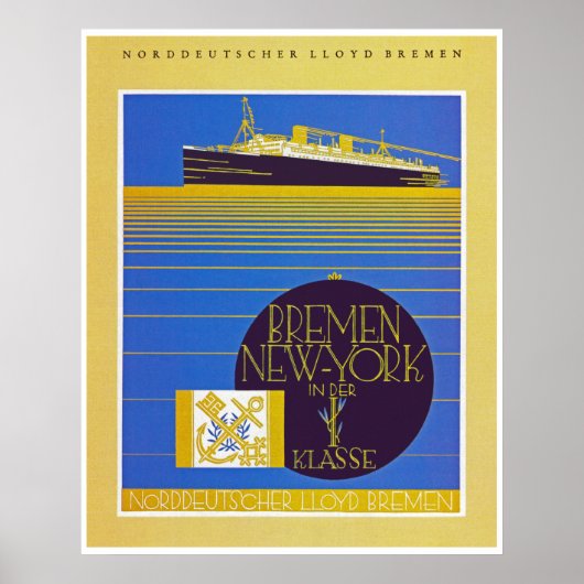 Bremen - New York in der 1st Classe Poster (Voorkant)