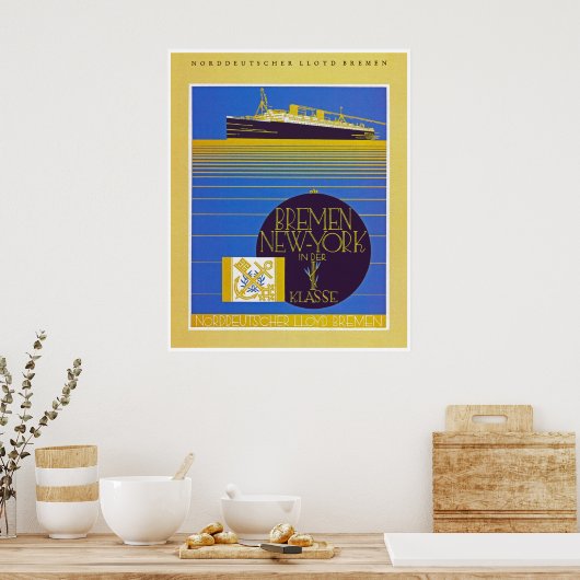 Bremen - New York in der 1st Classe Poster (Keuken)