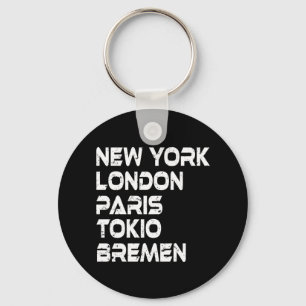 Bremen New York Londen Tokio Parijs Aanhanger Sleutelhanger