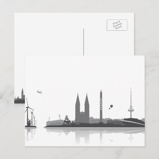 Bremen Skyline - Postkarte / Grußkarte Briefkaart (Voorkant / Achterkant)