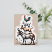 Bremen Town Musicians Statue Duitsland Briefkaart (Staand voorkant)