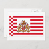 Bremen vlag met grotere wapens briefkaart (Voorkant / Achterkant)