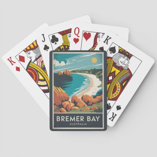 Bremer Bay Australië Illustratie Reizen Art Retro Pokerkaarten (Achterkant)