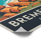 Bremer Bay Australië Illustratie Reizen Art Retro Poster (Hoek)