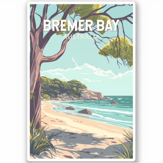 Bremer Bay Australië Travel Art Vintage Sticker (Voorkant)