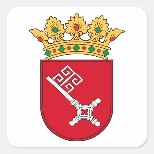 Bremer Wappen Vierkante Sticker (Voorkant)