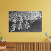 Bremerton, WA Aerial Uitzicht of Navy Docks Canvas Afdruk (Insitu (Woonkamer))