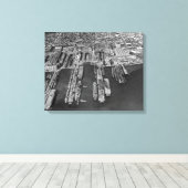 Bremerton, WA Aerial Uitzicht of Navy Docks Canvas Afdruk (Insitu (Houten vloer))