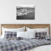 Bremerton, WA - Uitzicht uit de lucht van de stadf Canvas Afdruk (Insitu (Slaapkamer))