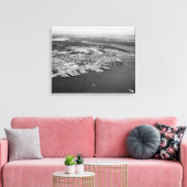 Bremerton, WA - Uitzicht uit de lucht van de stadf Canvas Afdruk (Insitu (Woonkamer))