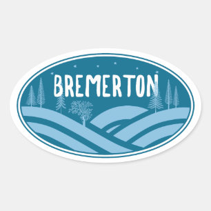 Bremerton Washington Outdoors Ovale Sticker